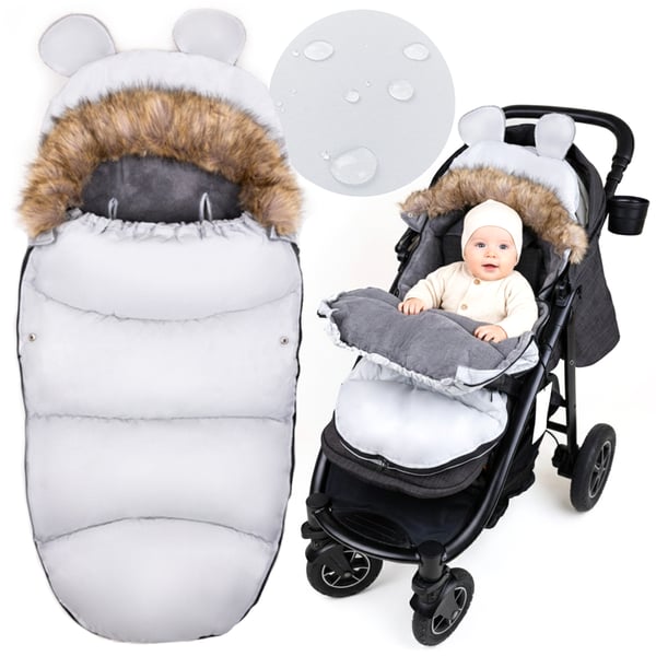 Babysovsäck för barnvagn, pulka, gondol, vinter, varm päls