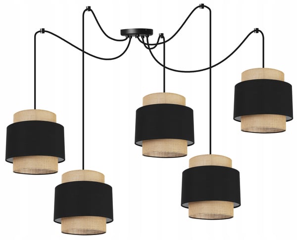 Hængende lampe, loftslysekrone, lampeskærm, boho juta