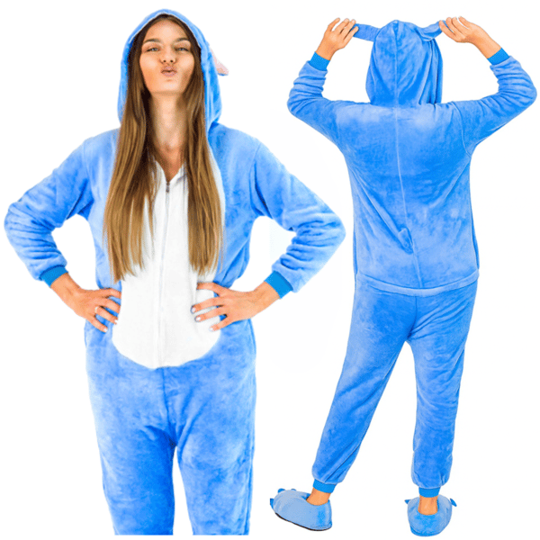 Onesie Stitch Kigurumi kostume mikrofiber varm pyjamas træningsdragt m Onesie Stitch kostume - S