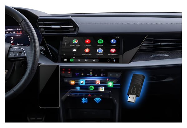 TB-NANO trådlös mini USB-adapter Carplay och Android Auto för bil