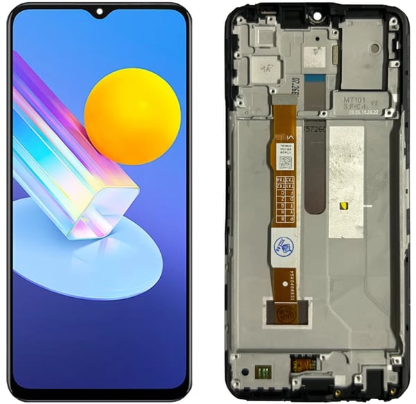 Original vivo Y72 5G LCD-skærm + berøringsskærm (renoveret) ramme sort