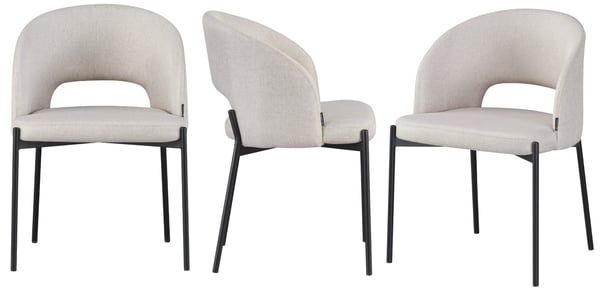 Polstret stol i sienastof, beige