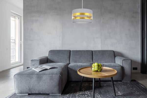 ELEGANT GULD LOFTHÆNGELAMPE MED LED-SKÆRM