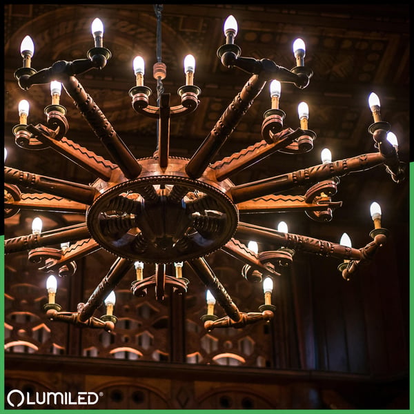 6x LED-pære E14 stearinlys B35 10W = 75W 1100lm 6500K koldt hvidt 180° LUMILED