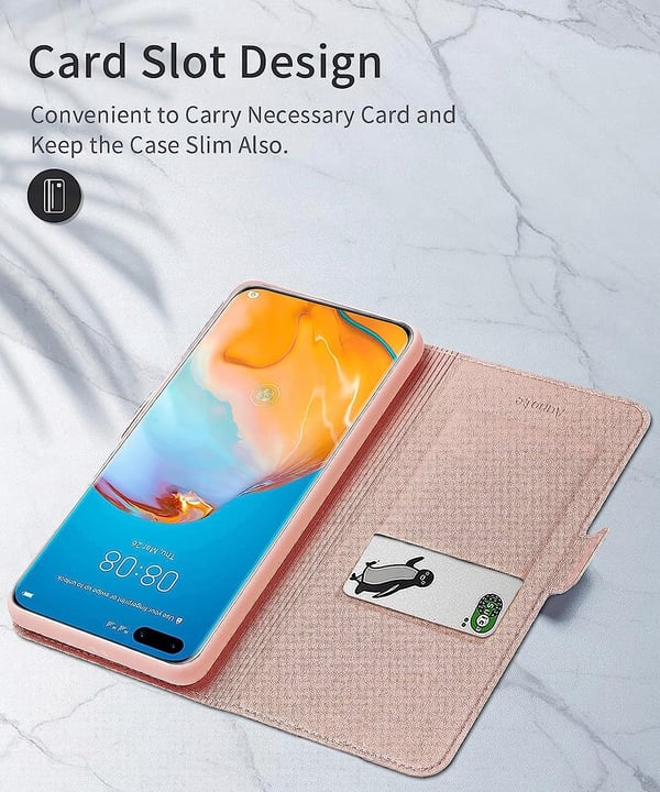 Lyserødt flip-cover til Huawei P40 Pro