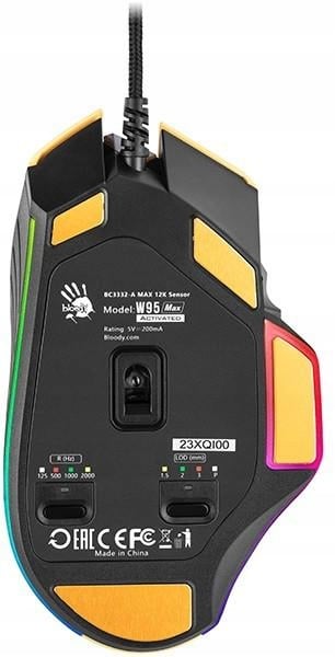 A4Tech Bloody W95Max USB Sport Lime Trådbunden Mus