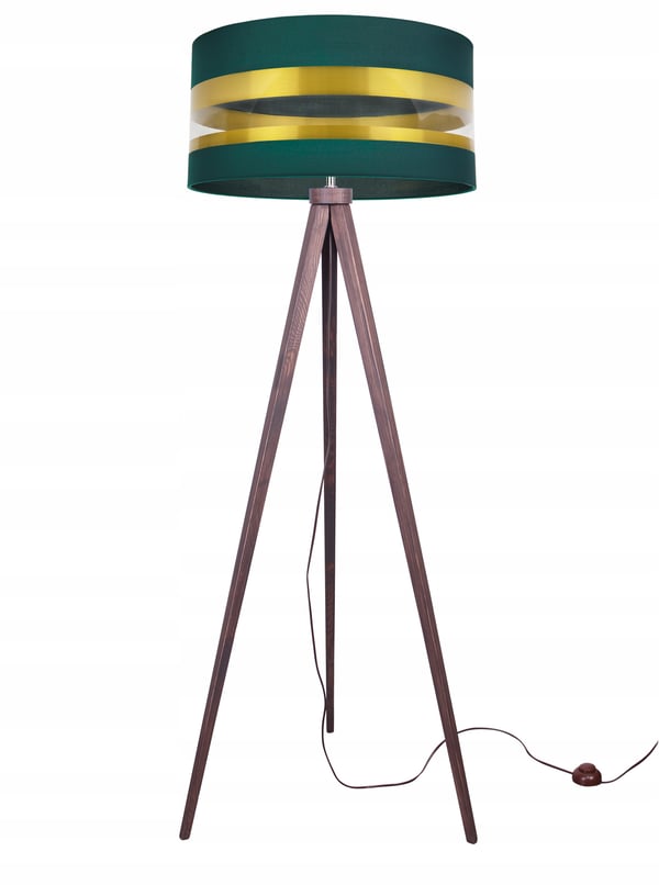 MODERNE GYLDEN TRIPOD GULVLAMPE MED LED LAMPESKÆRM