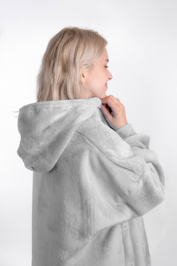 Kocobluse tv-tæppe med hætte, lang, dame-/herre-blød, unisex-badekåbe