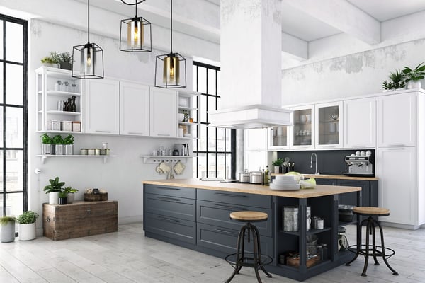 MODERNE ELEGANT HÆNGELAMPE MED GLASSKÆRM