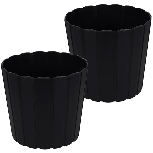 Muovinen kukkaruukku kukille ja yrteille parvekkeelle tai terassille, antrasiitti, 20 cm, 2 kpl.
