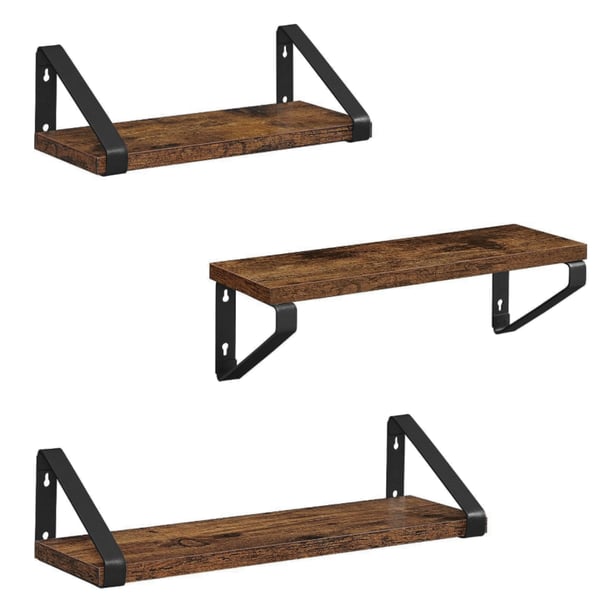 Set med 3 hängande vägghyllor, rustik loft, industriell stil