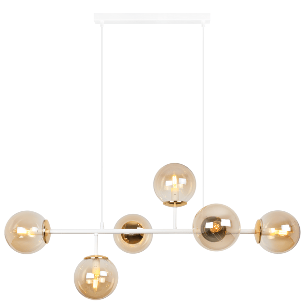 SIENA LOFTLAMPE HVIDGULD 6PLN HONNING E14 LANGE ARME