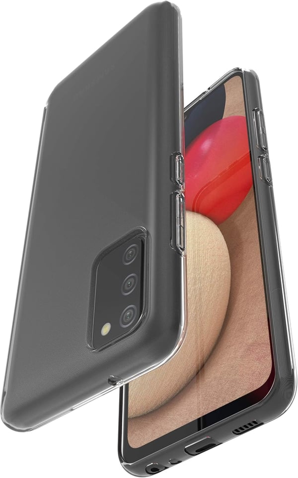 Etui til Samsung Galaxy A02s gennemsigtigt 2x hærdet glas SM-A025F