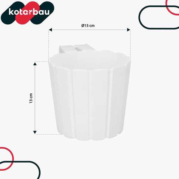 KOTARBAU Enkel balkongkruka för räcke med upphängningsfäste, rustik vit, 150 mm