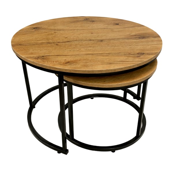 Begryf runt soffbord set om 2 aluminum 53x47 och 43x39 cm