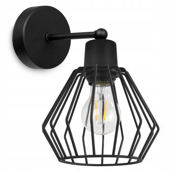 VÆGLAMPE, FIRKANTET LAMPE, METALLAMPE, TRÅD, LED