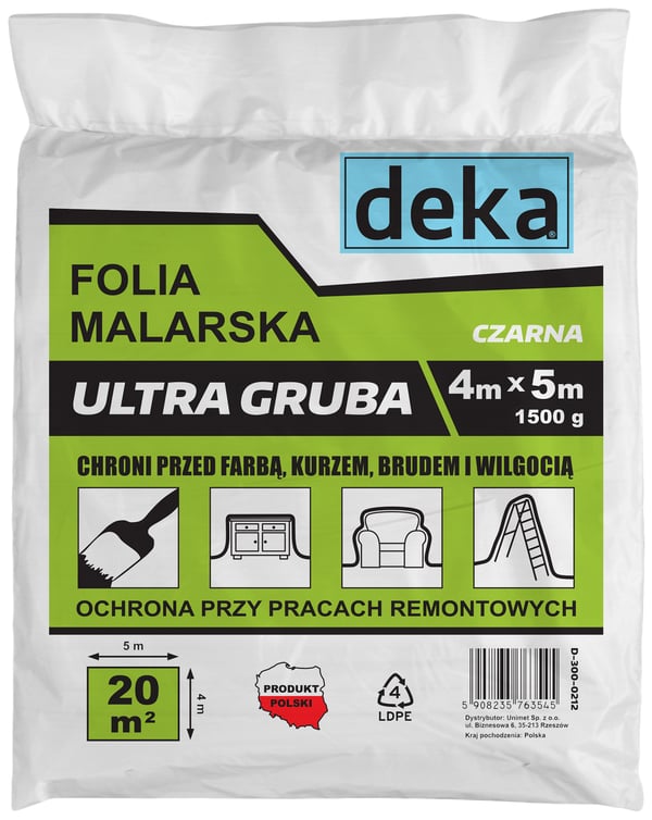 ULTRATYK SORT MALEFOLIE 4*5M 1500G - D-300-0212