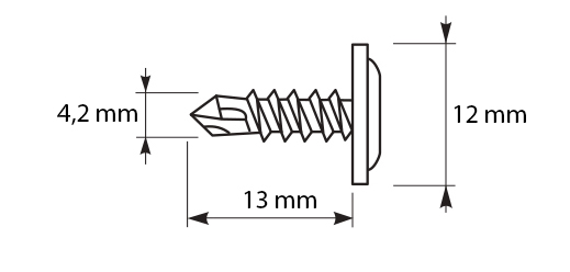 GM-B monteringsforbindelser 4,2x13mm RAL 9005