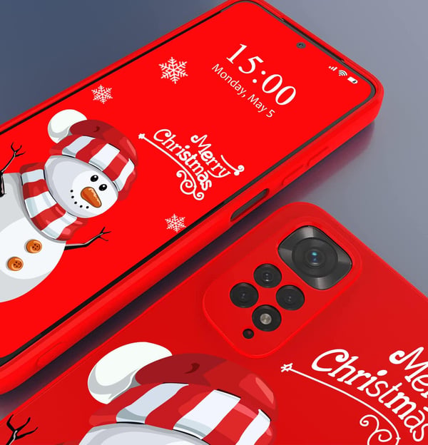 Etui til Xiaomi Mi 11 Lite 4G/5G Merry Christmas snemand rød
