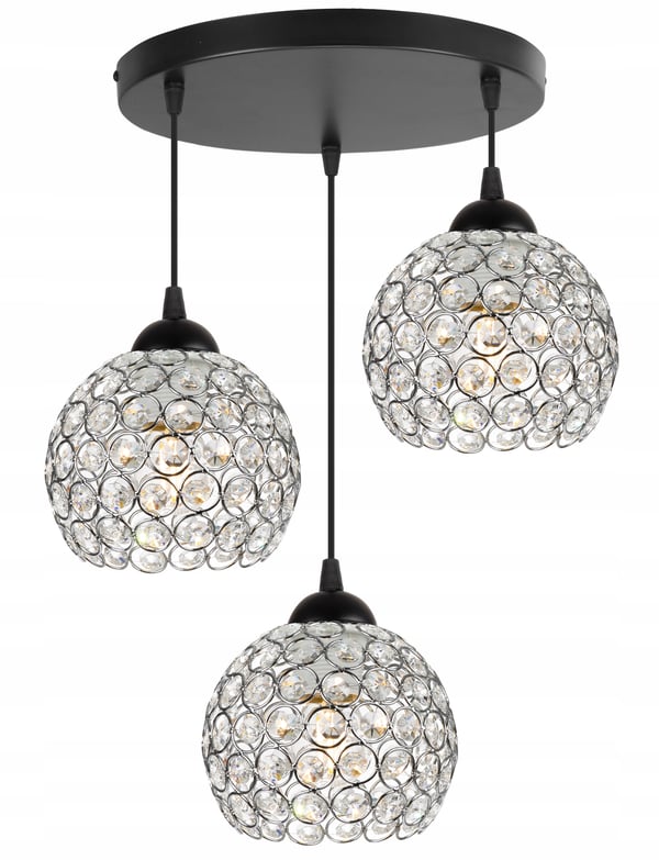 Kromhængende lampe med LED-krystal til loftet