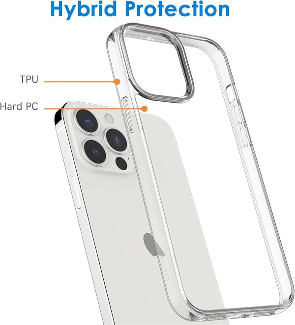 Transparent bakskal för Apple iPhone 13 Pro + 3x härdat glas