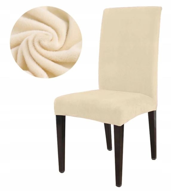 Klädsel stol tjock sammetsmoder beige ecru
