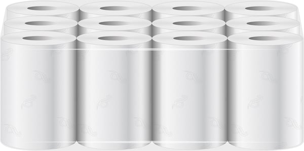 MINI KØKKENPAPIER, 100% CELLULOSE, 50M/19CM, PAKKE MED 12 - BHP HIC 8444