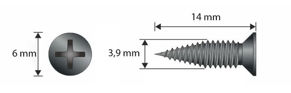 Skruvar för CD-profiler och stålplåt SSP 3,9x14mm