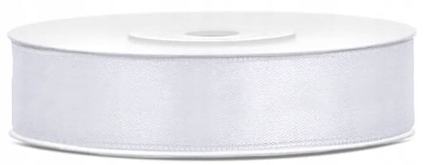 Satinbånd 12 mm, hvidt