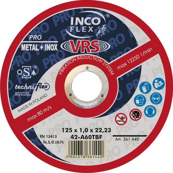 Konveks skive T27 125*1,6*22 A46TBF-VRS - T27 125*1,6V