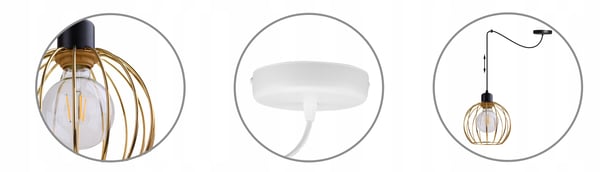 Lofthængende lampe med lysekrone i gylden edderkop-stil