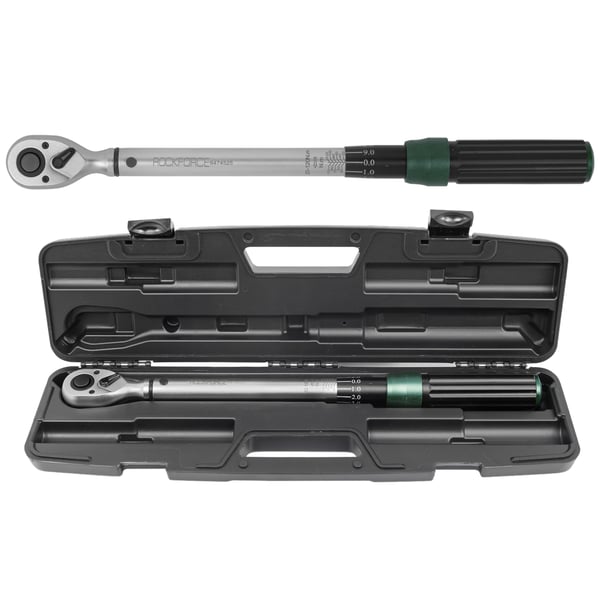 ROCKFORCE Dobbeltsidet momentnøgle 1/2" 20-120Nm + CrV-huslås