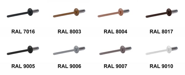 Åbne aluminiumnitter 4,8x10mm RAL 8003