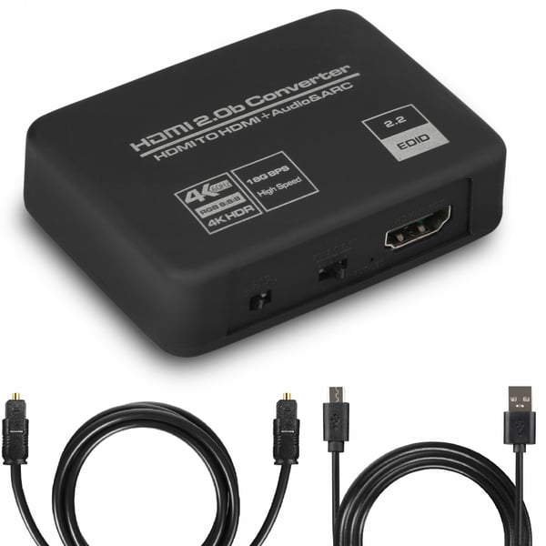HDMI 2.0 TOSLINK-udtrækker LYDKONVERTER ARC TOSLINK CINCH AUX HDCP 4K