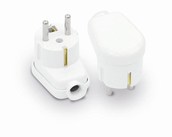 UNI-SCHUKO KULMAPISTOKE, 2P+Z, 16A, 250V VALKOINEN - VT-301-0020