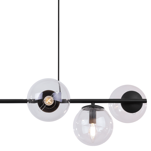 SIENA SORT HÆNGELAMPE 6 FLAD KLAR LAMPE E14