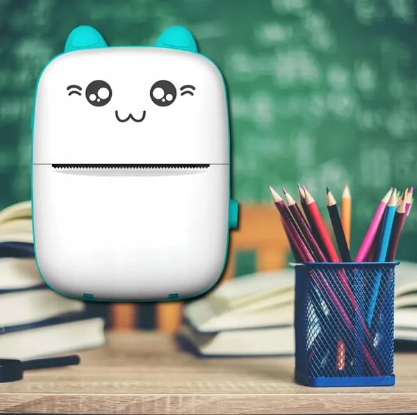 DRUKUŚ MINI TERMISKRIVARE BLÅ MINI CAT + RULLE MED TAPETER
