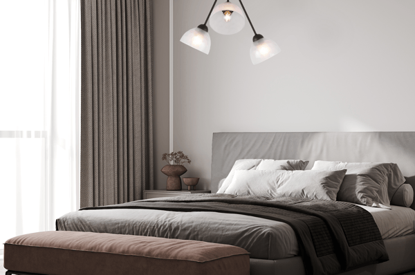 VENICE TRIO LOFTLAMPE, MÆLKESKÆRME E27