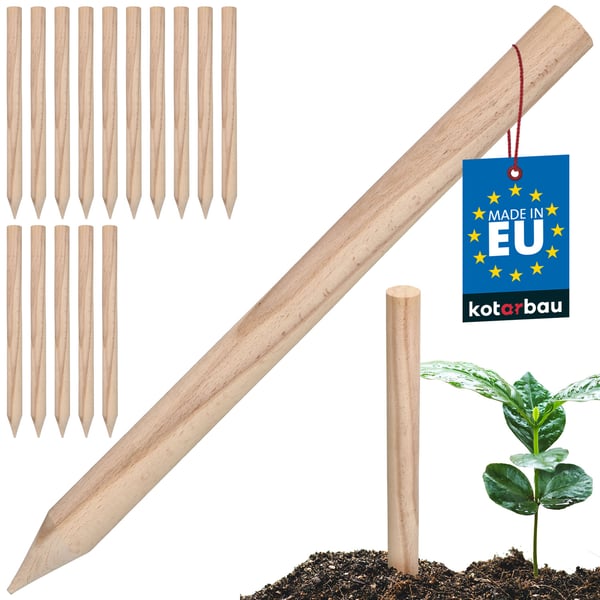 KOTARBAU® geodetiska träpålar i bok för tomater grönsaker träd 40 cm set om 15