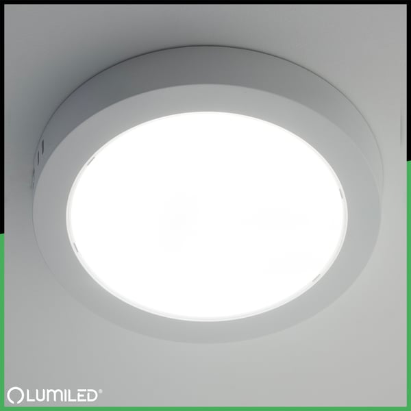 Takmontering LED taklampa 18W rund 4000K GLOW vit LUMILED