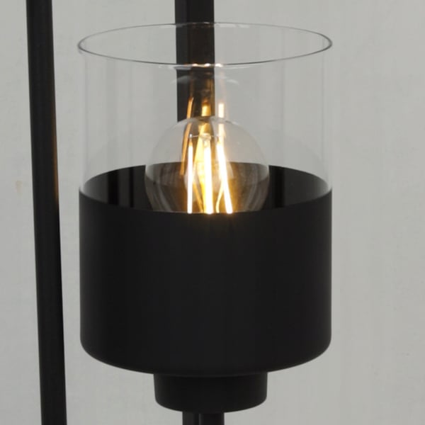 GULVLAMPE, STÅENDE, METAL LAMPESKÆRM, SORT, 130 CM