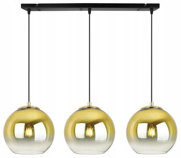 Hængende loftslampe med gylden lampeskærm 15 cm