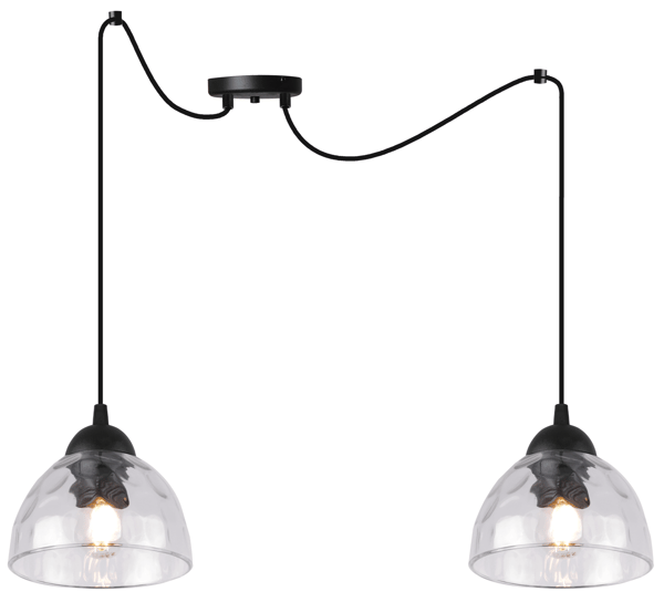 VENICE SPIDER HÄNGLAMPA 2 PLATA, KLAR LAMPSKÄRMAR E27