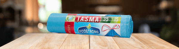 Jätepussit 35l sininen LDPE a'15 kpl teipillä