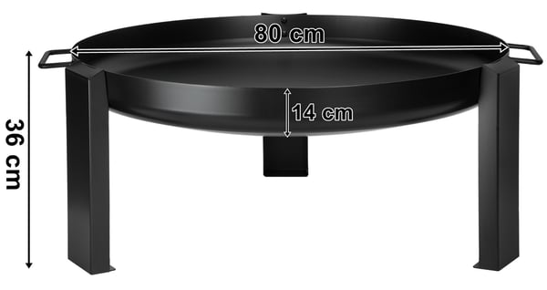 Pejs i støbejern og stål, 80 cm, HOGAR