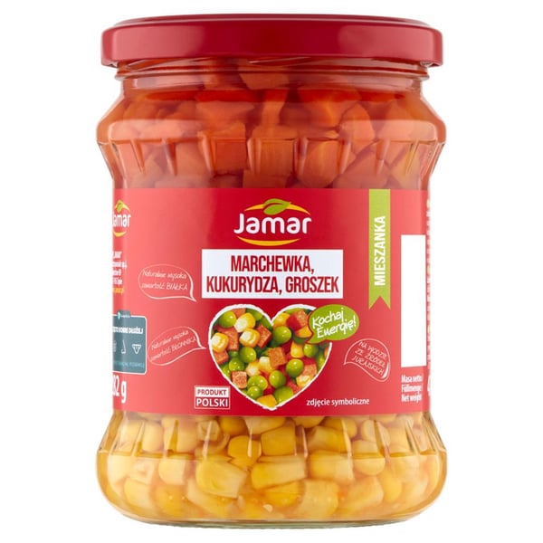 Jamar Kasvissekoitus porkkanoita ja maissia, herneitä 470 g