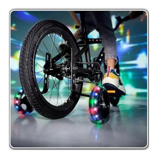 Sidohjul för barncyklar LED RGB färgglada glödande cykelhjul