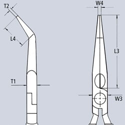 Eristetyt katkaisupihdit, puolipyöreät, taivutetut, 160 mm - KN 25 26 160