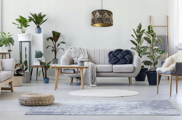 HÆNGELAMPE, LOFTKRONE, LAMPESKÆRM, GULDMØNSTER
