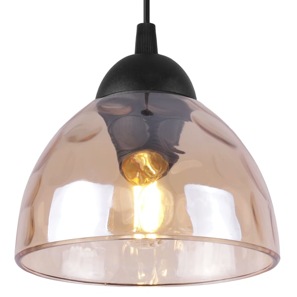 Venice 1-lampe pendellampe, honningfarvet skærm, E27